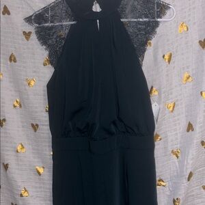 Zara Black High Low Dress with Lace Details